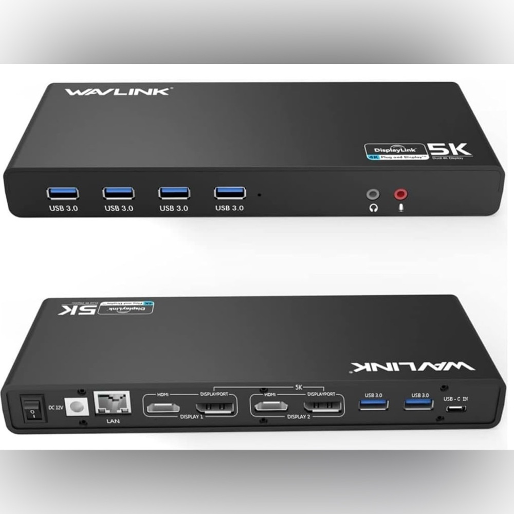 WAVLINK Pro Dual 4K@60Hz Universal Docking Station.